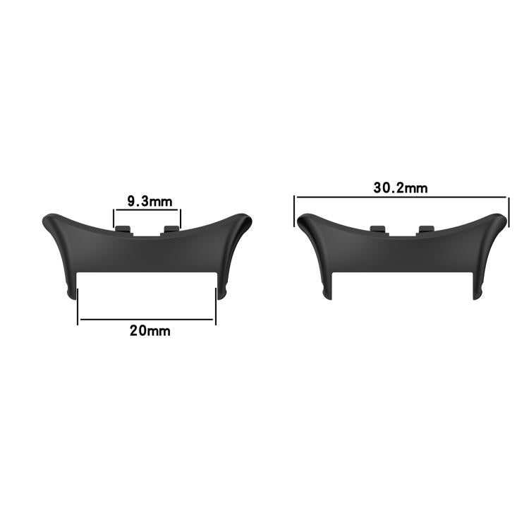 For vivo watch5 1 Pair 20mm 316 Stainless Steel Metal Watch Band Connector(Black) - free shipping - PMC Jewellery - Order now!