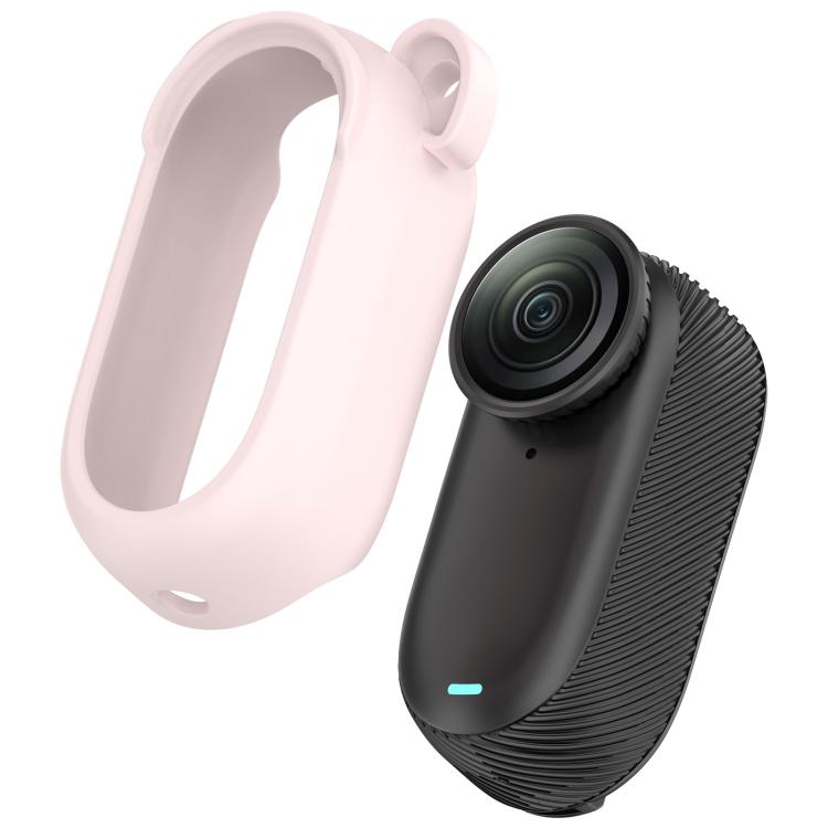 For Insta 360 Go 3S / Go 3 Solid Color Silicone Protective Case(Light Pink)