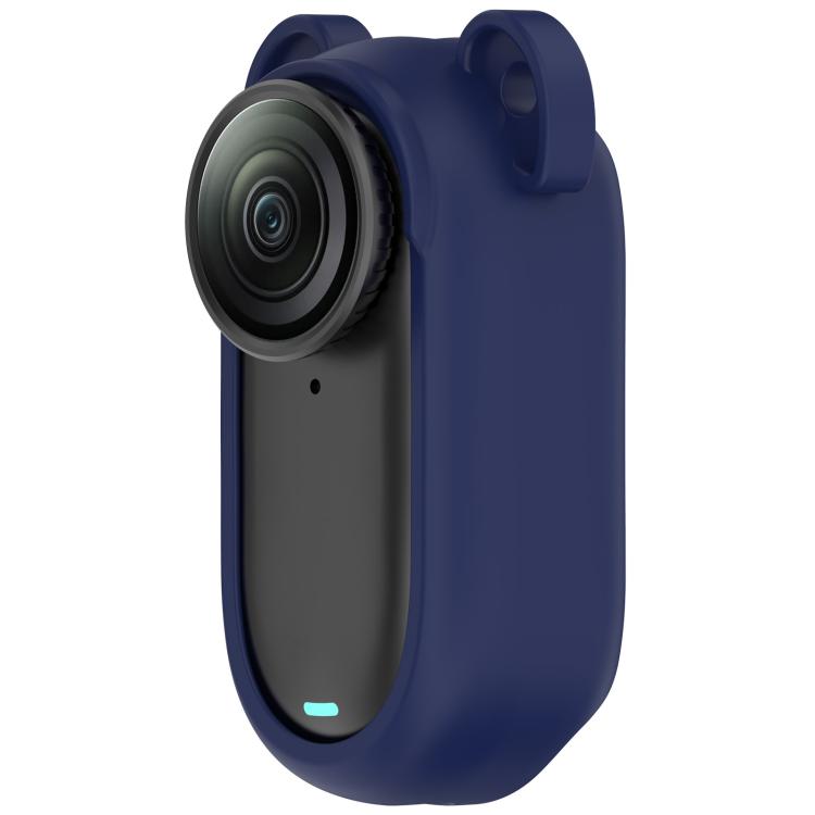 For Insta 360 Go 3S / Go 3 Solid Color Silicone Protective Case(Dark Blue)