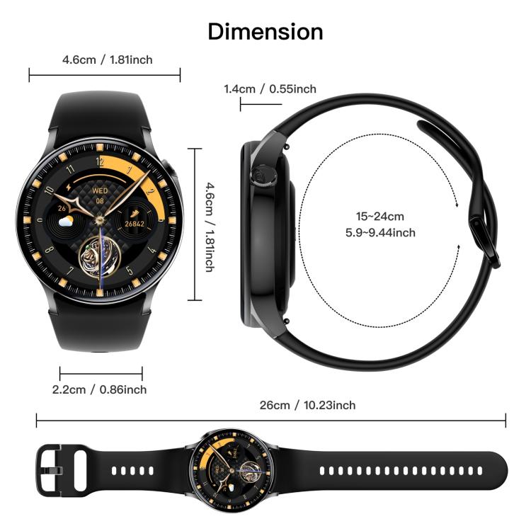 Sense 6 1.43 AMOLED Screen IP68 Waterproof Bluetooth Call Smartwatch Supports Health Monitoring(Purple) - free shipping - PMC TechLife - Order now!
