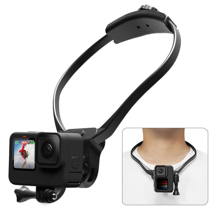 Sports Camera Lazy Neck Bracket Phone Clamp Mount(Black)