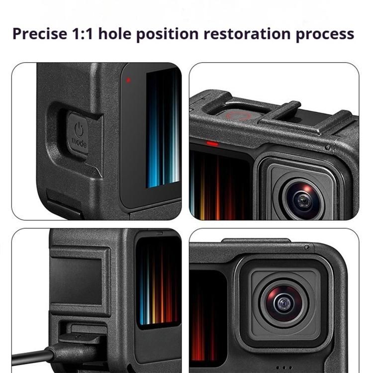 For GoPro HERO13 Black / HERO12 Black Dual Cold Shoes Frame Expansion PA Cage with Side Interface Cover - free shipping - PMC TechLife - Order now!
