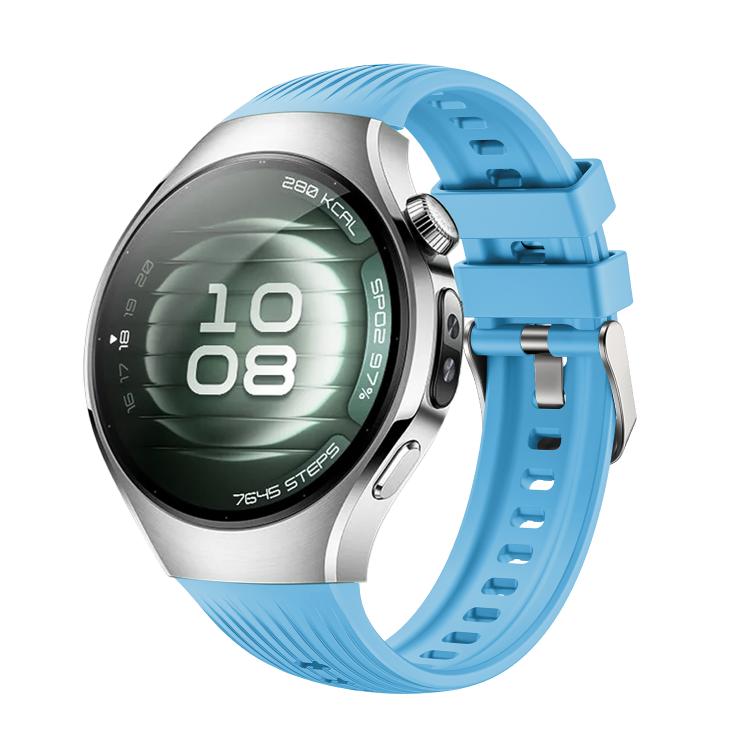 For Huawei Watch 5 42mm Vertical Silicone Watch Band(Sky Blue)