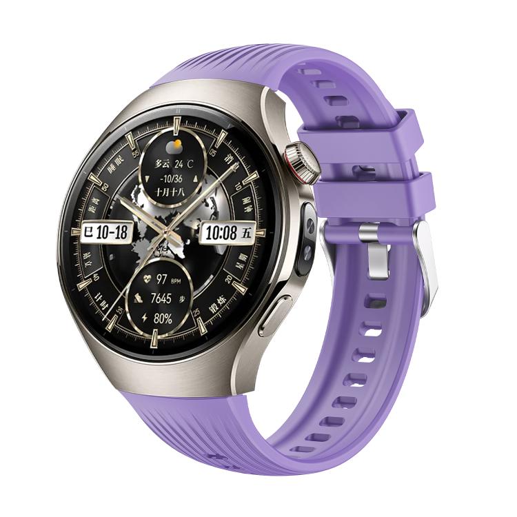 For Huawei Watch 5 46mm Vertical Silicone Watch Band(Lilac)