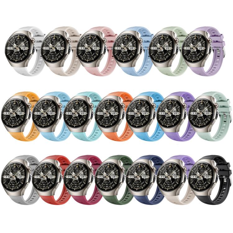 For Huawei Watch 5 42mm Vertical Silicone Watch Band(Wilderness Green)