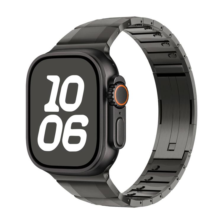 For Apple Watch 42mm / 41mm / 40mm / 38mm Curved Side Detachable Stainless Steel Watch Band(Titanium Gray)