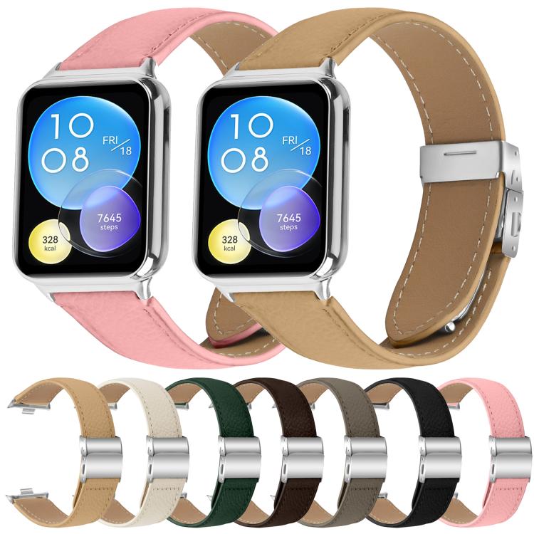 For Xiaomi Smart Bnad 9 Pro / Redmi Watch 5 Lychee Texture Silver Turtle Back Buckle Leather Watch Band(Coffee Color) - free shipping - PMC TechLife - Order now!