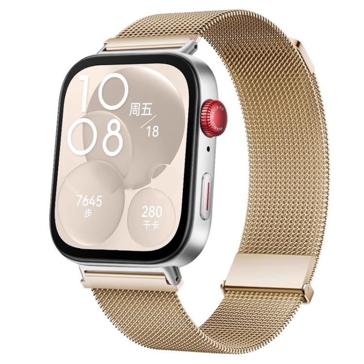 For Huawei Watch Fit 4 Pro / Fit 4 / Fit 3 Milanese Magnetic Metal Watch Band(Gold)