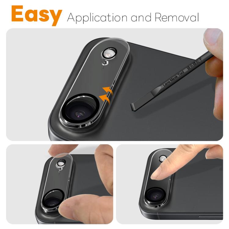 For iPhone 17 Air 2pcs NORTHJO Camera Lens Protector 3D Night Shot Tempered Glass Film(Black)