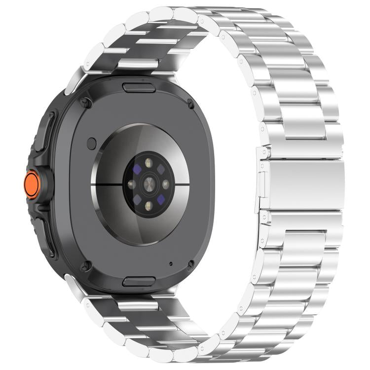 For Samsung Galaxy Watch 8 40 / 44mm Slim Three Beads Stainless Steel Watch Band(Silver)