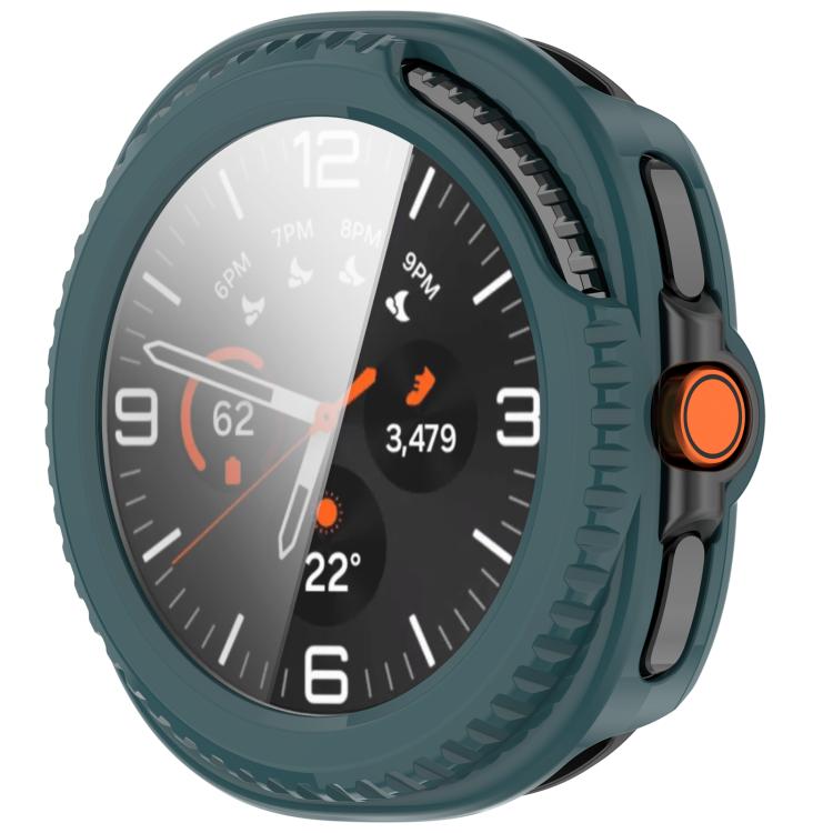 For Samsung Galaxy Watch8 Classic 46mm Tempered Film Integrated PC Watch Cover(Pine Green)