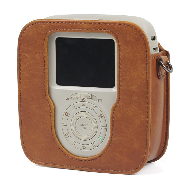 Full Body Camera PU Leather Case Bag with Strap for Fujifilm Instax Square SQ20(Brown) - Leather Bag by PMC TechLife | Online Shopping South Africa | PMC TechLife | Buy Now Pay Later Mobicred