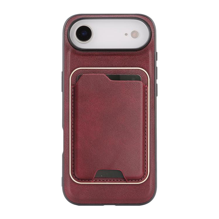 For iPhone 17 Air Kalebol Slim MagSafe Ring Magnetic Card Bag Leather Phone Case(Red)