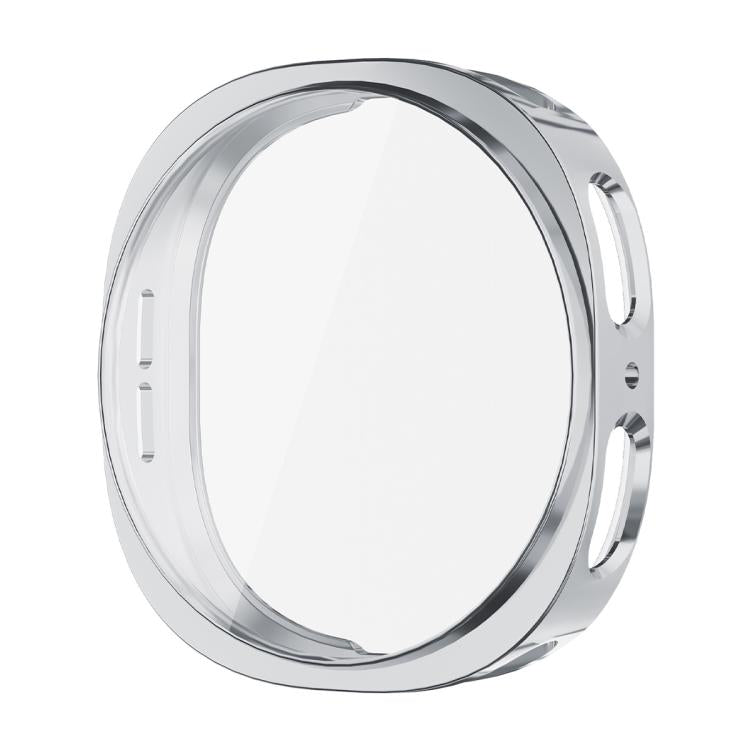 For Samsung Galaxy Watch8 44mm ENKAY Hat-Prince Full Coverage Electroplated Soft TPU Case with Screen Protection(Silver)