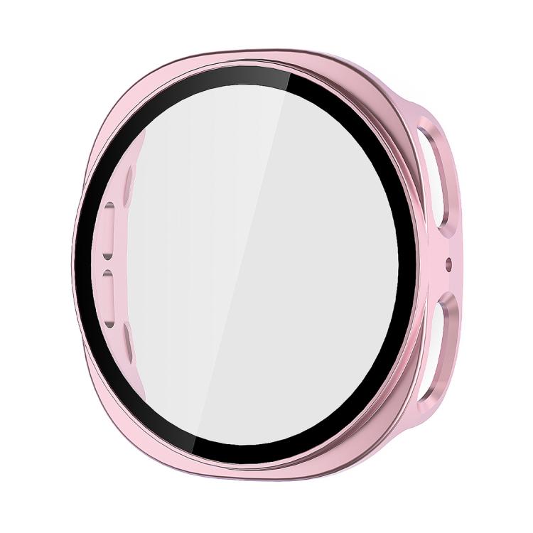 For Samsung Galaxy Watch8 44mm ENKAY Hat-Prince Full Coverage Tempered Glass Film Integrated PC Watch Case(Rose Pink)