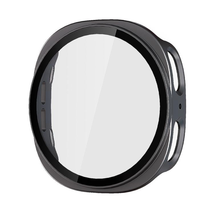 For Samsung Galaxy Watch8 44mm ENKAY Hat-Prince Full Coverage Tempered Glass Film Integrated PC Watch Case(Metal Gray)