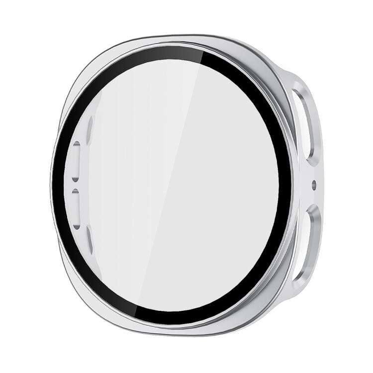 For Samsung Galaxy Watch8 44mm ENKAY Hat-Prince Full Coverage Tempered Glass Film Integrated PC Watch Case(Silver)