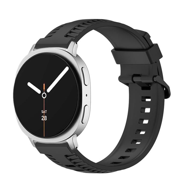 For Samsung Galaxy Watch8 / Watch8 Classic Tire Texture Silicone Watch Band(Black)