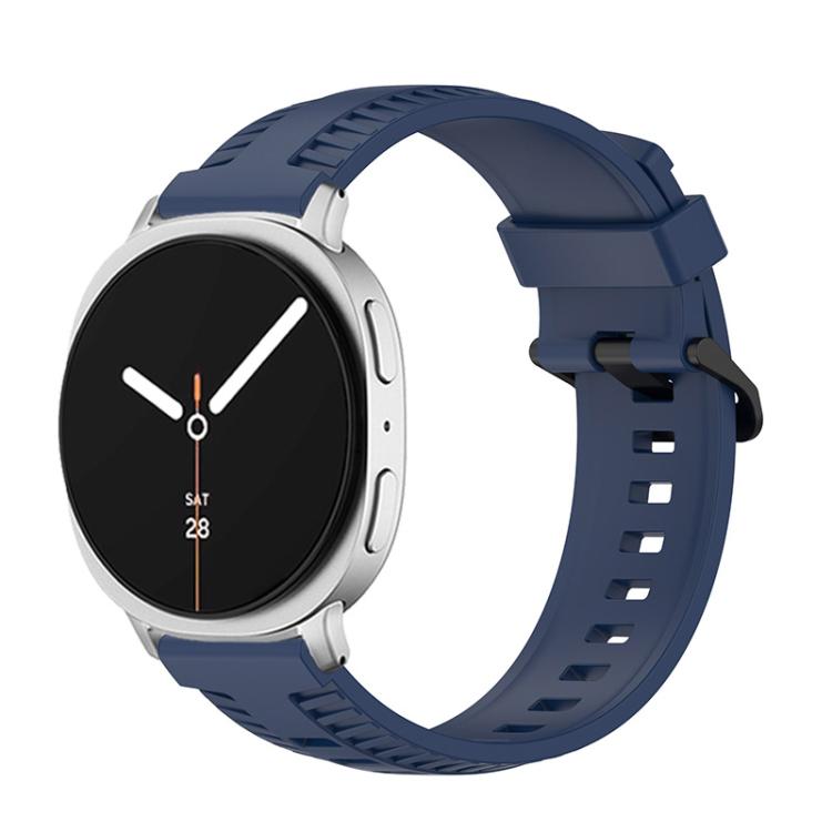 For Samsung Galaxy Watch8 / Watch8 Classic Tire Texture Silicone Watch Band(Navy Blue)