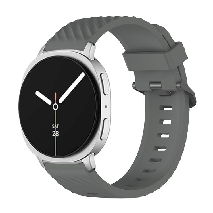 For Samsung Galaxy Watch8 / Watch8 Classic Black Buckle Spruce Silicone Watch Band(Space Gray)