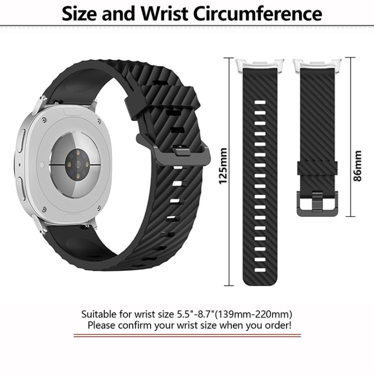 For Samsung Galaxy Watch8 / Watch8 Classic Black Buckle Spruce Silicone Watch Band(Black)