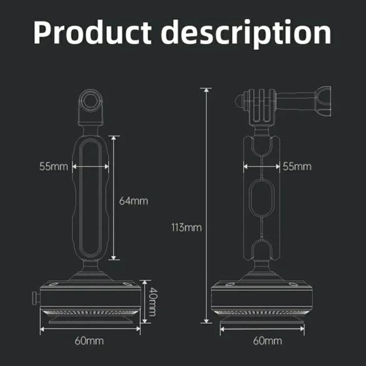 DJ-1 Car Mount Aluminum Alloy Action Camera Holder Electric Vacuum Suction Cup Bracket