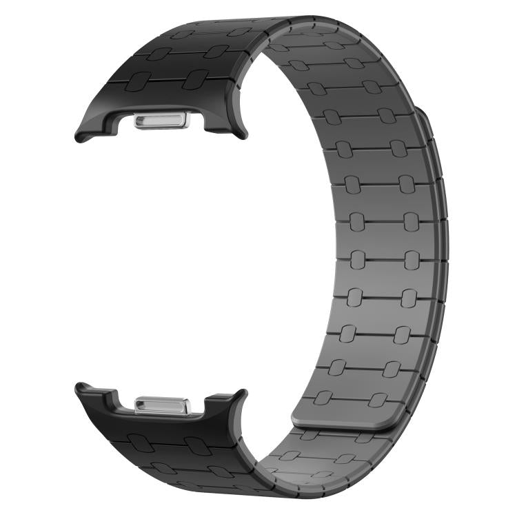 For Samsung Galaxy Watch8 / Watch8 Classic Integrated Magnetic Silicone Watch Band(Black+Gray)