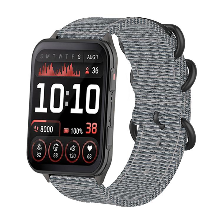 For Garmin Venu X1 Ring Buckle Nylon Canvas Watch Band(Gray)
