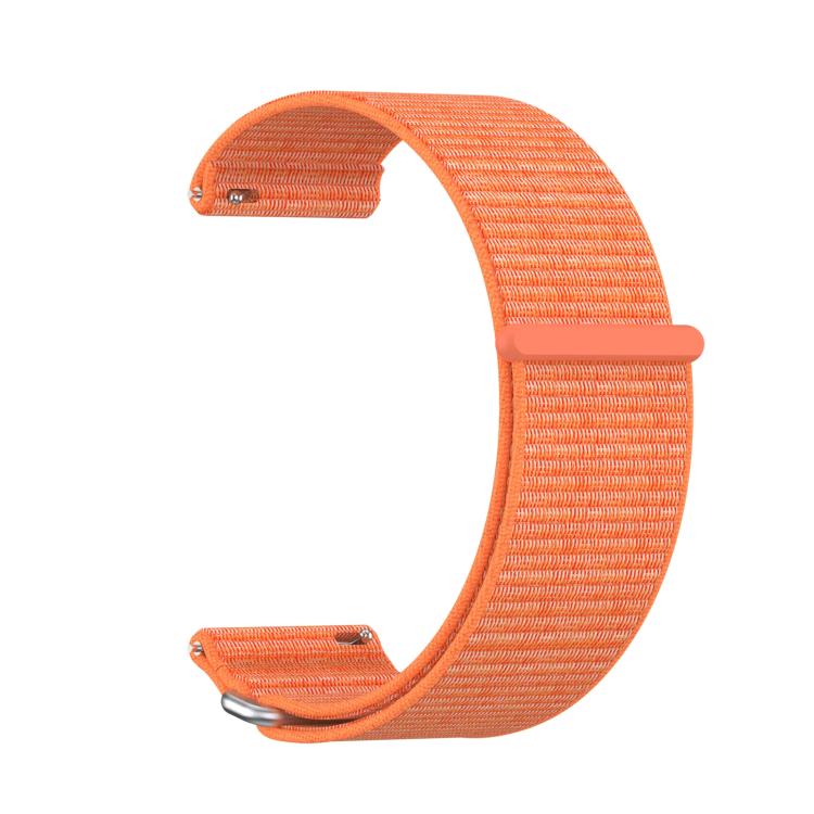 For Garmin Venu X1 Two Section Metal Ring Nylon Hook and Loop Fastener Watch Band(Bright Orange)