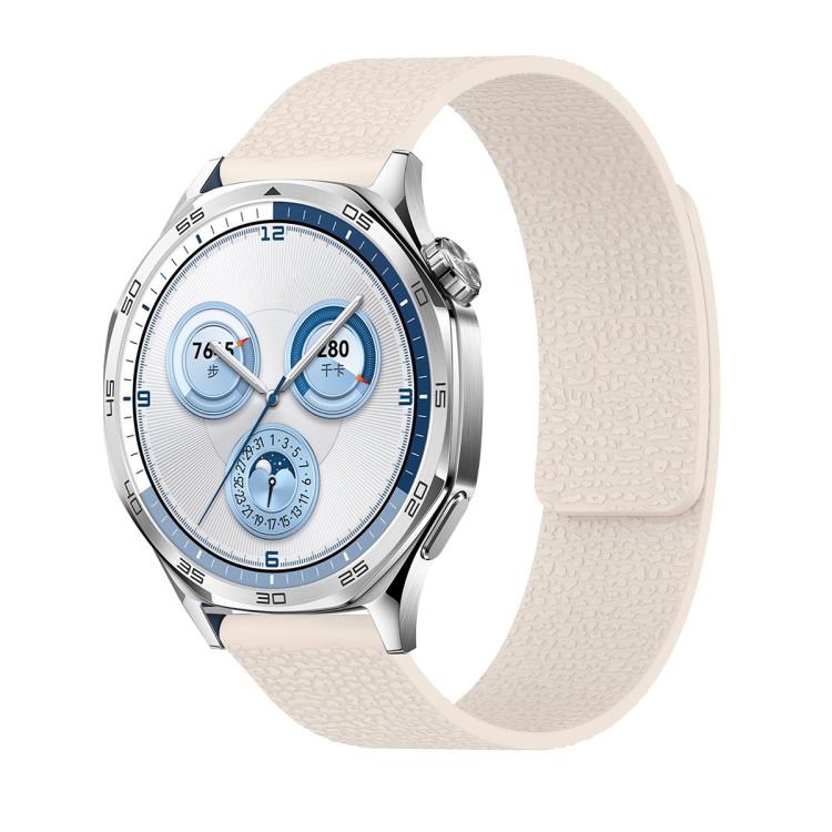 20mm Lychee Texture Soft Magnetic Silicone Watch Band(Starlight)