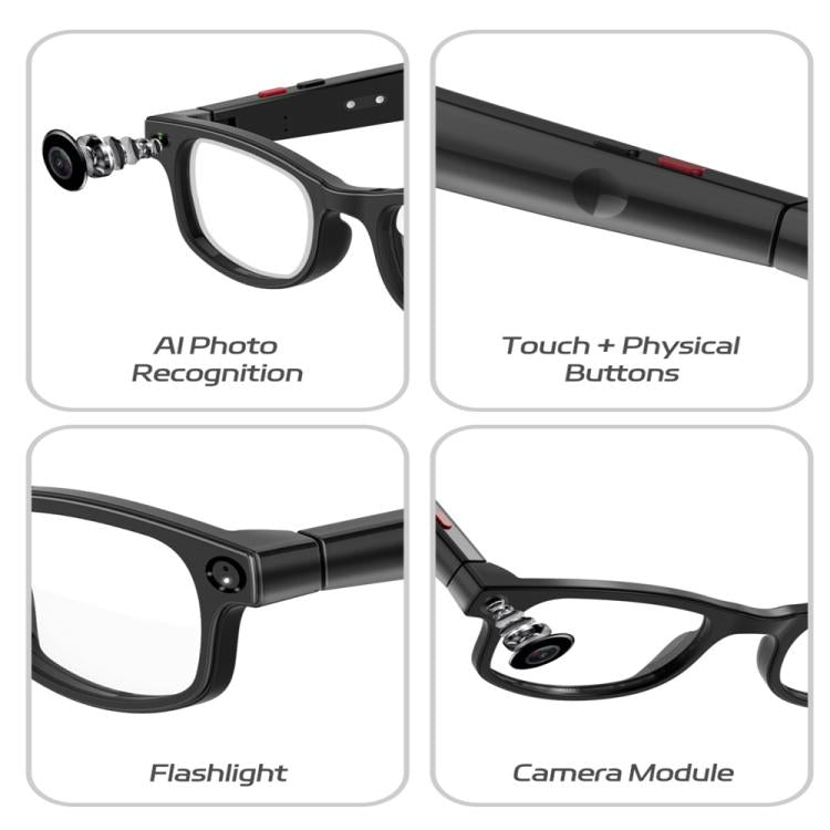 G1 Smart Glasses, Support AI Translation / Take Photos / AI Conversation(Black)