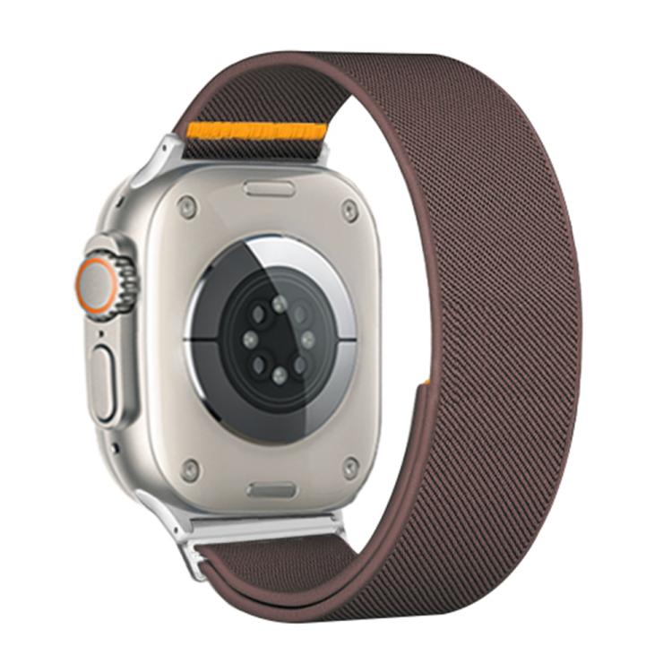 For Apple Watch 46mm / 49mm / 45mm / 44mm Adjustable Single Loop Elastic Nylon Watch Band(Smokey Purple)