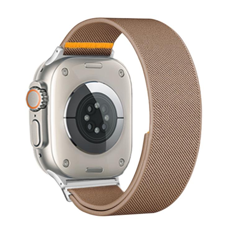 For Apple Watch 42mm / 41mm / 40mm / 38mm Adjustable Single Loop Elastic Nylon Watch Band(Milk Tea)