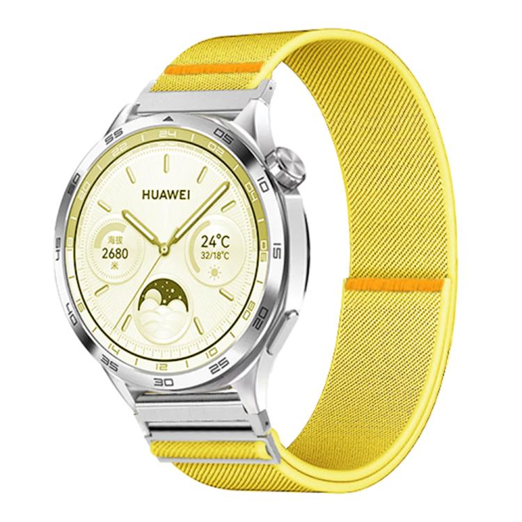 18mm Adjustable Single Loop Elastic Nylon Watch Band(Yellow)