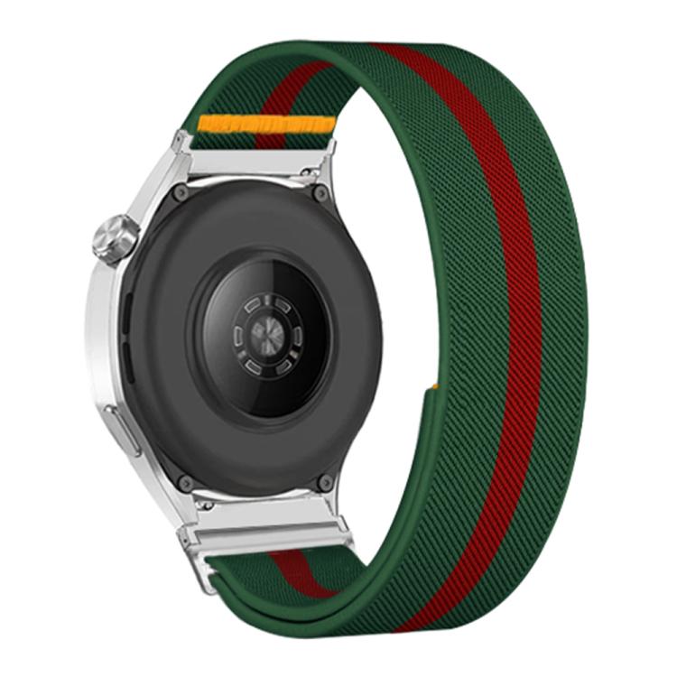 18mm Adjustable Single Loop Elastic Nylon Watch Band(Green Red)