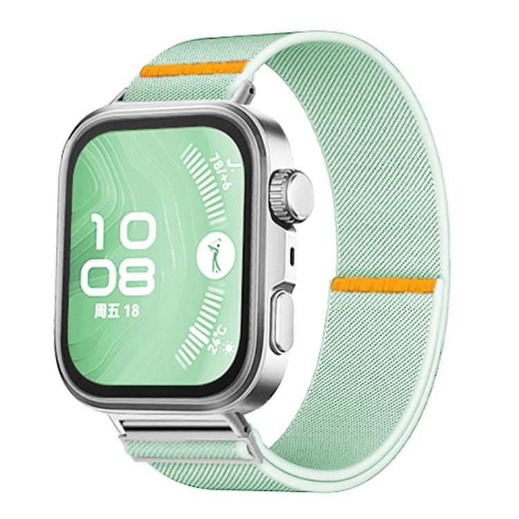 For Huawei Watch Fit3 / Fit4 / Fit4 Pro Adjustable Single Loop Elastic Nylon Watch Band(Mint Green)