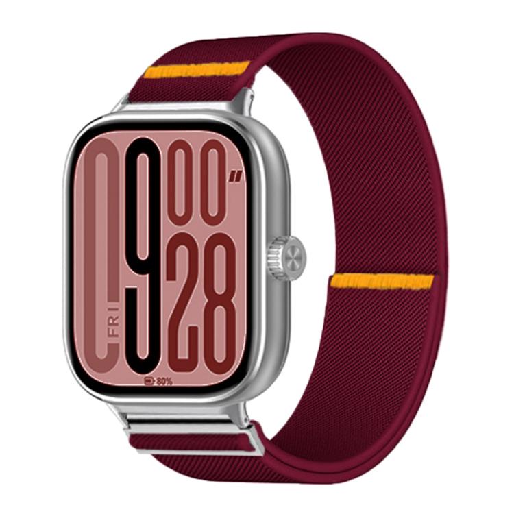 For Xiaomi Smart Band 9 Pro / Redmi Watch 5 Adjustable Single Loop Elastic Nylon Watch Band(Wine Red)