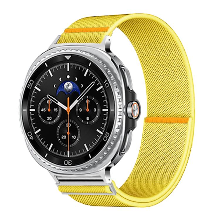 For Samsung Galaxy Watch8 / Watch8 Classic Adjustable Single Loop Elastic Nylon Watch Band(Yellow)