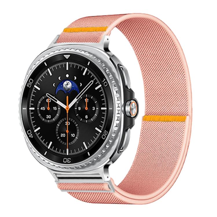 For Samsung Galaxy Watch8 / Watch8 Classic Adjustable Single Loop Elastic Nylon Watch Band(Pink)