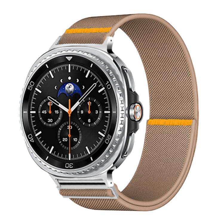 For Samsung Galaxy Watch8 / Watch8 Classic Adjustable Single Loop Elastic Nylon Watch Band(Milk Tea)