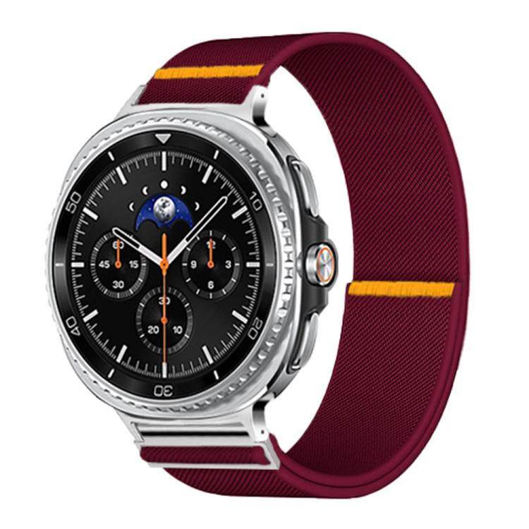 For Samsung Galaxy Watch8 / Watch8 Classic Adjustable Single Loop Elastic Nylon Watch Band(Wine Red)