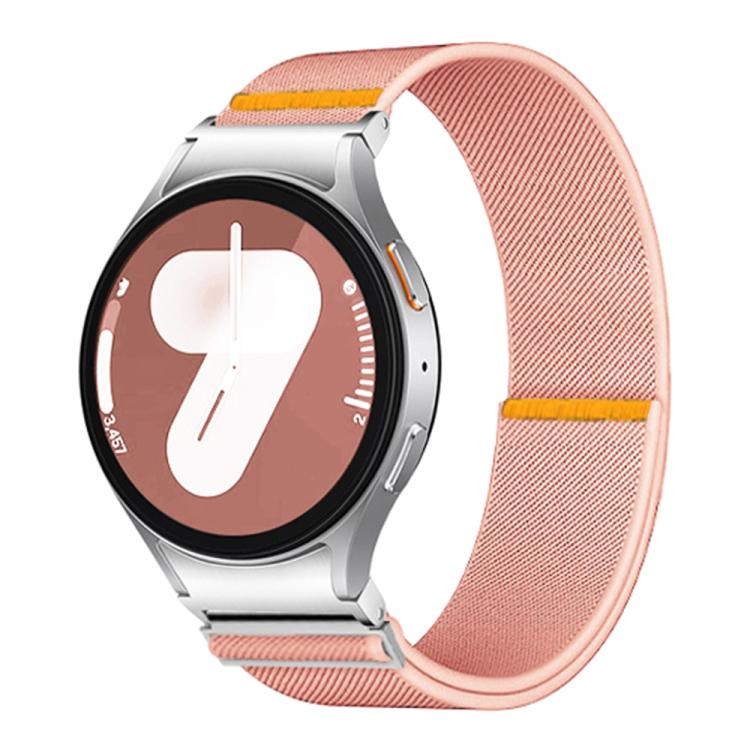 For Samsung Galaxy Watch FE / 7 / 6 / 5 / 4 Adjustable Single Loop Elastic Nylon Watch Band(Pink)