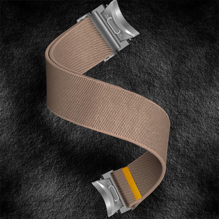 For Samsung Galaxy Watch FE / 7 / 6 / 5 / 4 Adjustable Single Loop Elastic Nylon Watch Band(Milk Tea)