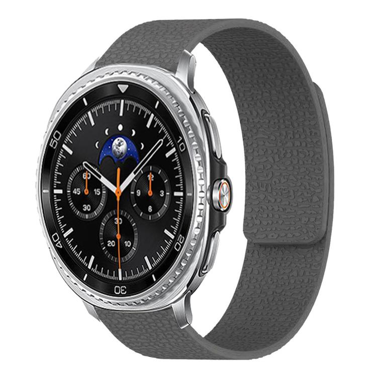 For Samsung Galaxy Watch8 / 8 Classic Lychee Texture Soft Magnetic Silicone Watch Band(Gray)