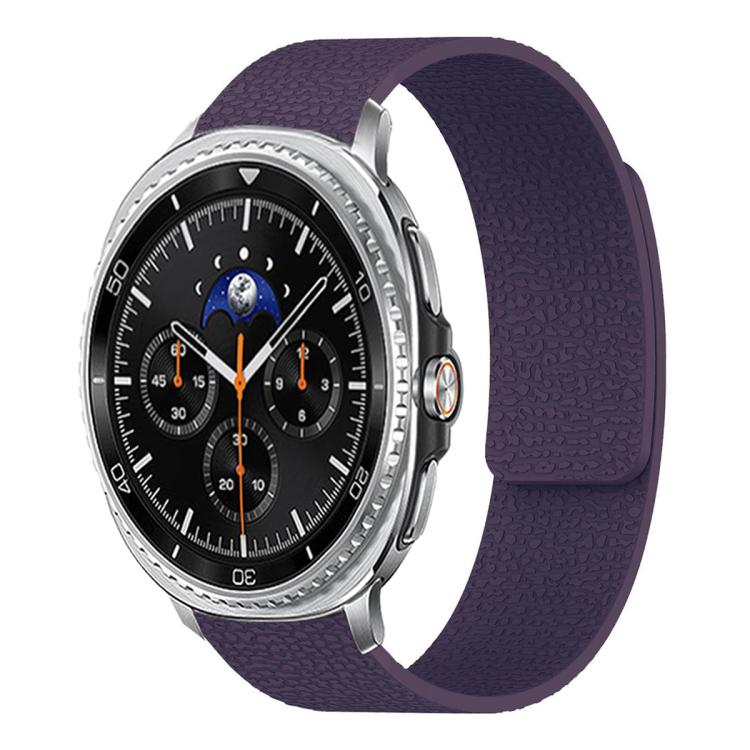 For Samsung Galaxy Watch8 / 8 Classic Lychee Texture Soft Magnetic Silicone Watch Band(Purple)