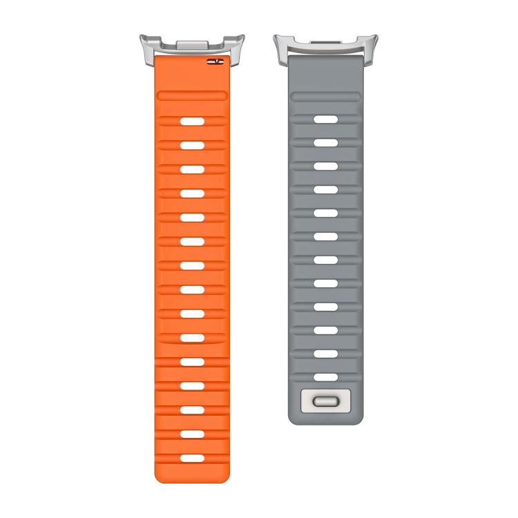 For Samsung Galaxy Watch8 / Watch8 Classic Norman Magnetic Silicone Watch Band(Gray Orange)