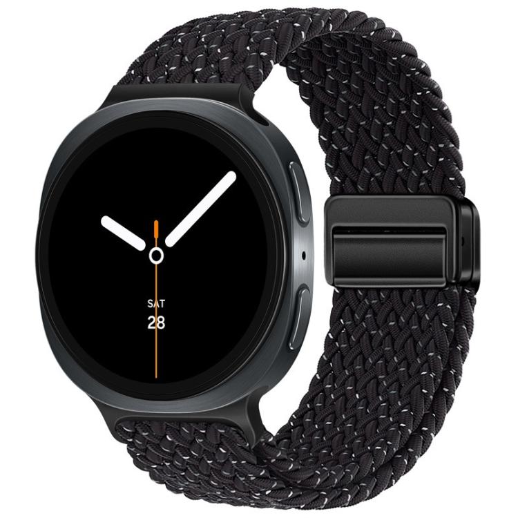 For Samsung Galaxy Watch8 / Watch8 Classic Loop Magnetic Buckle Braided Nylon Watch Band(Star Black)