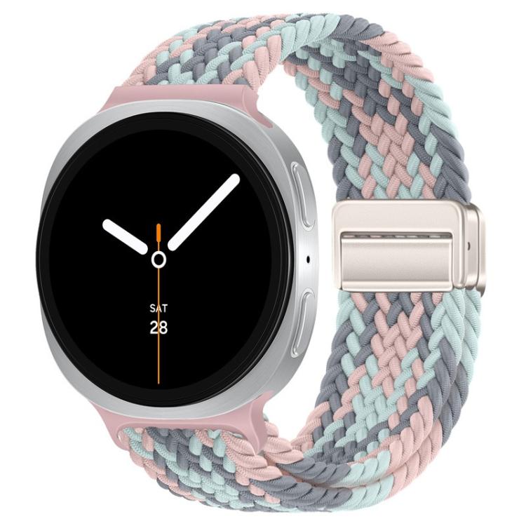 For Samsung Galaxy Watch8 / Watch8 Classic Loop Magnetic Buckle Braided Nylon Watch Band(Gray Powder Blue)