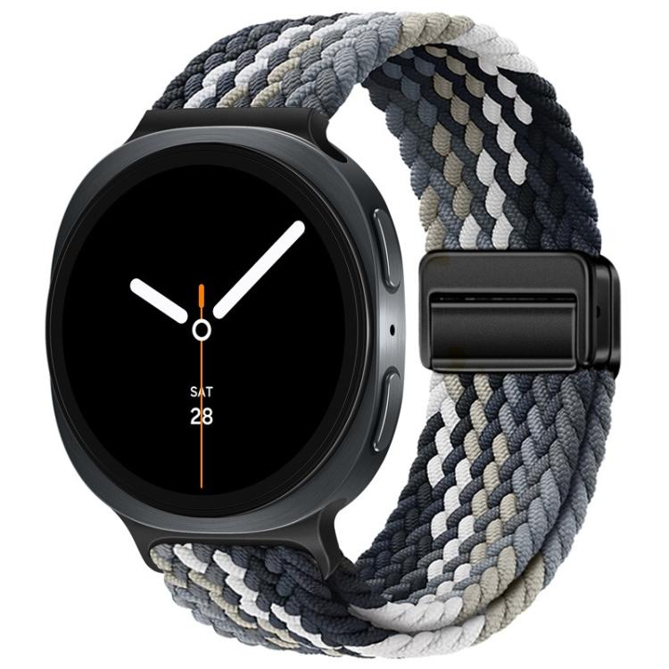 For Samsung Galaxy Watch8 / Watch8 Classic Loop Magnetic Buckle Braided Nylon Watch Band(Black Coquette)