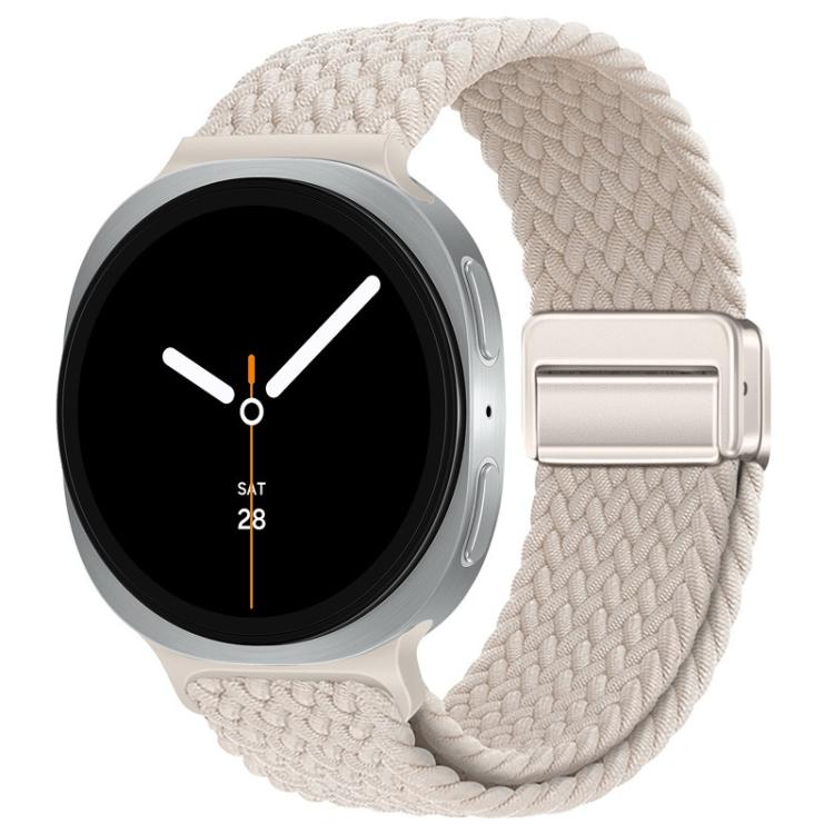For Samsung Galaxy Watch8 / Watch8 Classic Loop Magnetic Buckle Braided Nylon Watch Band(Starlight)